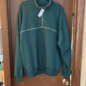 Abercrombie & Fitch Men's Dark Green Zip-Up Sweatshirt